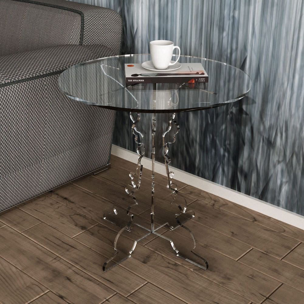 Tavolino lato divano in plexiglass Retrò